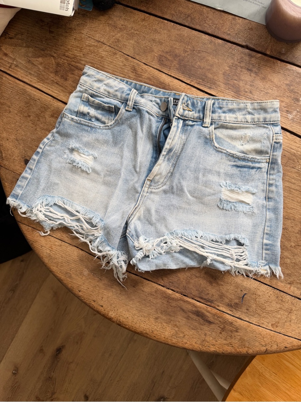 Nasty Gal Light Blue Denim Jean Shorts